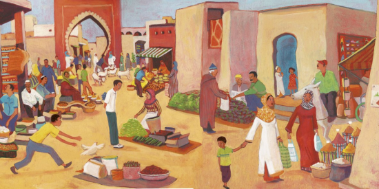 Illustration jeunesse - "Drôles de Marchés"