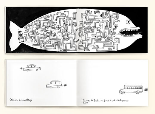 Pages pour le "Cahier zinzin", dessins et coloriages, éditions La Plume de Louise